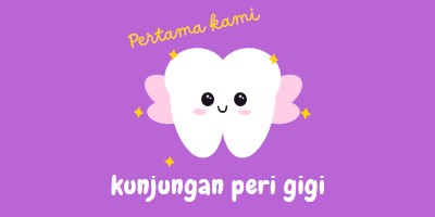 Kunjungan peri gigi pertama purple whimsical-color-block