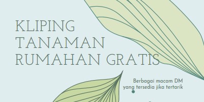 Kliping tanaman rumahan gratis blue organic-simple