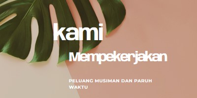 Kami mempekerjakan pekerja musiman pink modern-simple