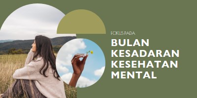 Fokus pada kesehatan mental green modern-simple