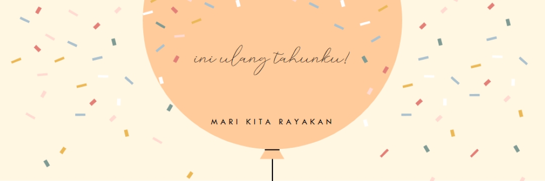 Mari kita rayakan ulang tahun saya yellow whimsical-line