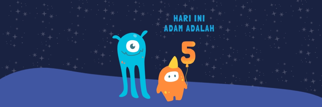 Selamat ulang tahun! blue whimsical-color-block
