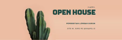 Open house 3 April pink modern-simple