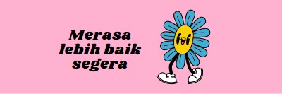 Merasa lebih baik segera bunga kecil pink vintage-retro