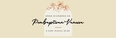 Undangan pembaptisan yellow vintage-botanical