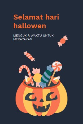 Nikmati Halloween yang manis black whimsical-line