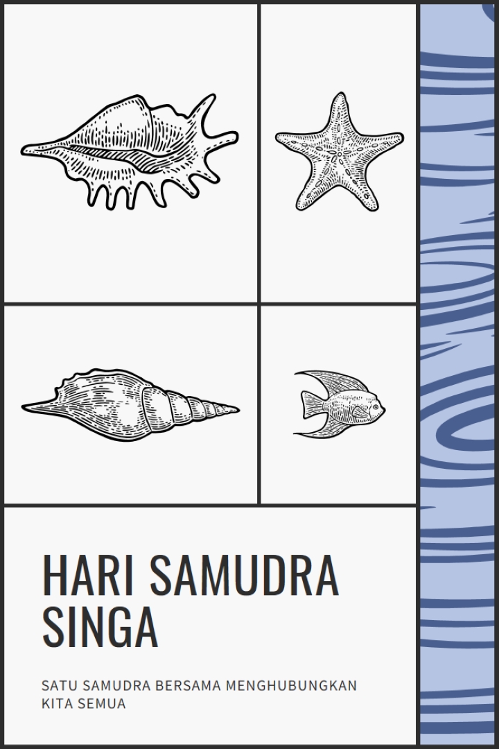 Selamat Hari Samudra Singa white vintage-retro