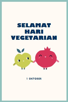 Selamat Hari Vegetarian white whimsical-line