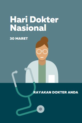 Hari Dokter Nasional blue modern-color-block