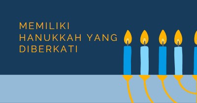 Hanukkah yang diberkati blue modern-simple