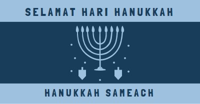 Berkat Hanukkah blue modern-simple