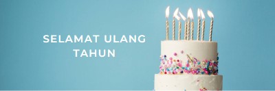 Selamat ulang tahun kue blue modern-simple