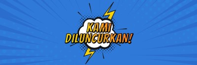 Kami diluncurkan! blue modern-bold