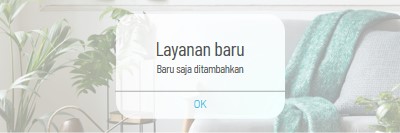 Pemberitahuan layanan white modern-simple