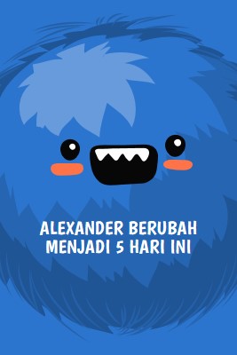 Monster kecil berusia lima tahun blue whimsical-color-block