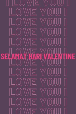 Aku mencintaimu, valentine purple modern-bold