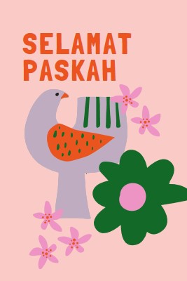 Selamat Paskah pink whimsical-color-block