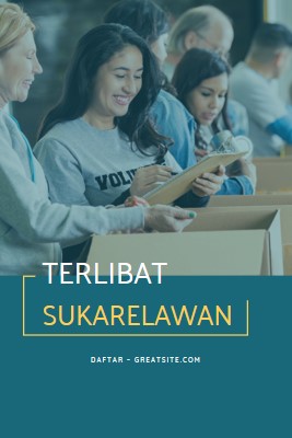 Mari bersorak untuk relawan blue modern-simple