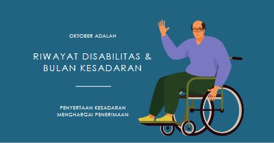 Riwayat Disabilitas & Bulan Kesadaran blue modern-color-block