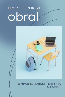 Kembali ke penjualan sekolah blue modern-simple