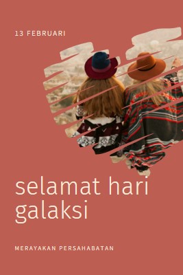 Merayakan persahabatan wanita red modern-simple