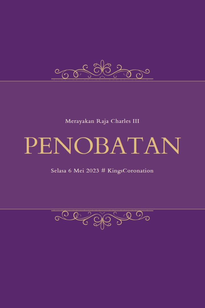 Pengumuman kerajaan purple modern-simple