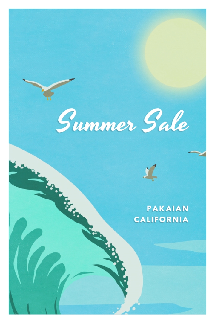 Pengumuman penjualan musim panas blue vintage-retro