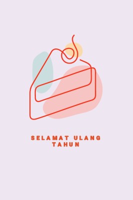 Sepotangan selamat ulang tahun purple whimsical-line