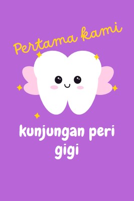 Kunjungan peri gigi pertama purple whimsical-color-block