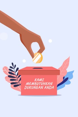 Kami membutuhkan dukungan Anda pink whimsical-color-block