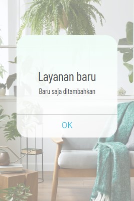 Pemberitahuan layanan white modern-simple