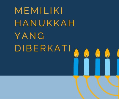 Hanukkah yang diberkati blue modern-simple