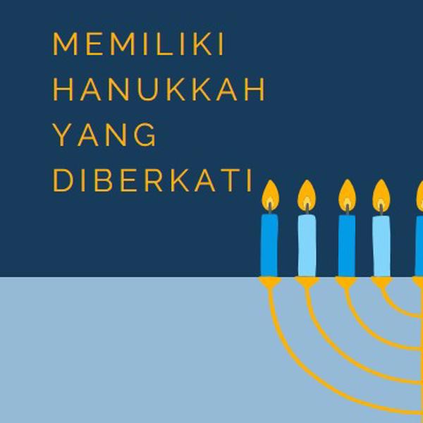 Hanukkah yang diberkati blue modern-simple