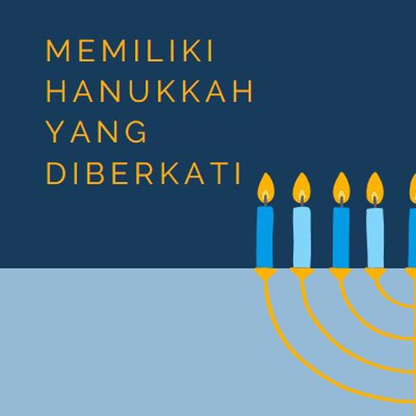 Hanukkah yang diberkati blue modern-simple