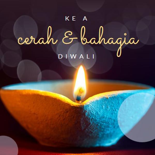 Untuk & cerah bahagia Diwali black modern-simple