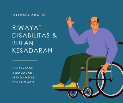 Riwayat Disabilitas & Bulan Kesadaran blue modern-color-block