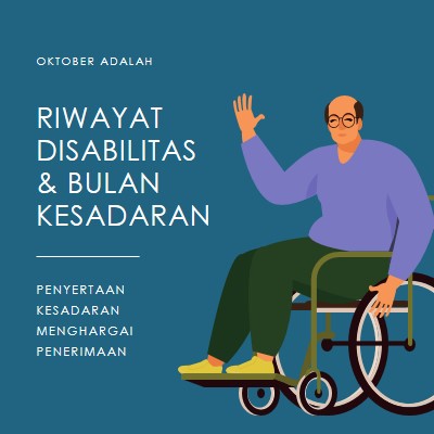 Riwayat Disabilitas & Bulan Kesadaran blue modern-color-block