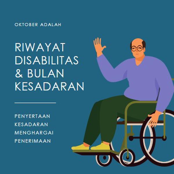 Riwayat Disabilitas & Bulan Kesadaran blue modern-color-block