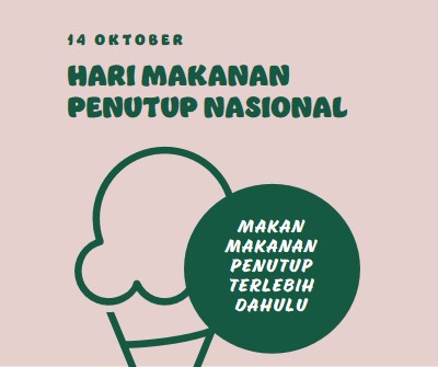 Hari Makanan Penutup Nasional pink vintage-retro