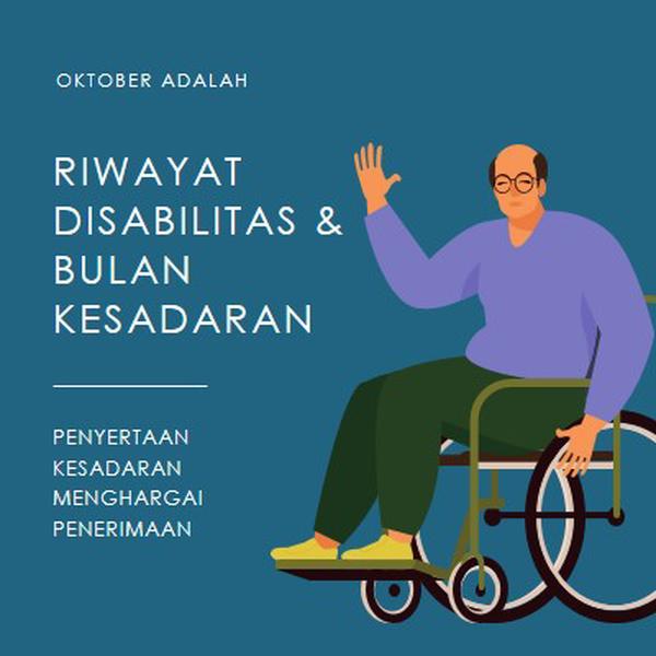 Riwayat Disabilitas & Bulan Kesadaran blue modern-color-block