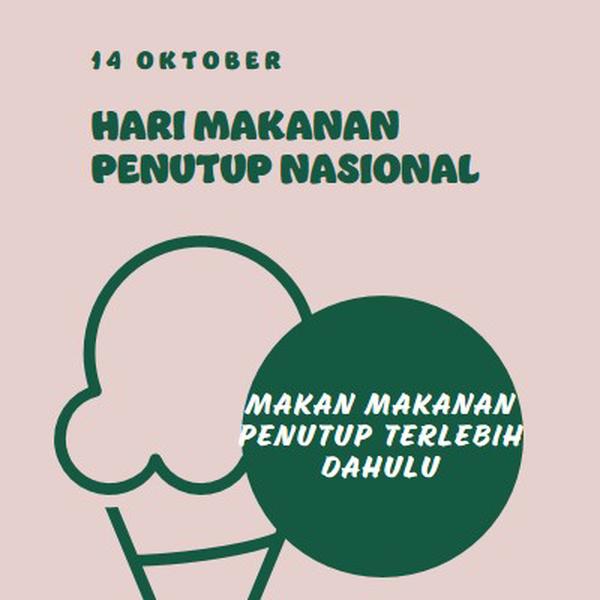 Hari Makanan Penutup Nasional pink vintage-retro