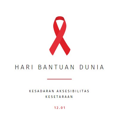 Meningkatkan kesadaran AIDS white modern-simple