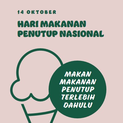 Hari Makanan Penutup Nasional pink vintage-retro