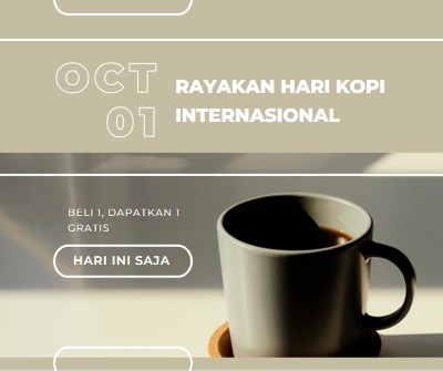 Merayakan hari kopi internasional brown modern-geometric-&-linear