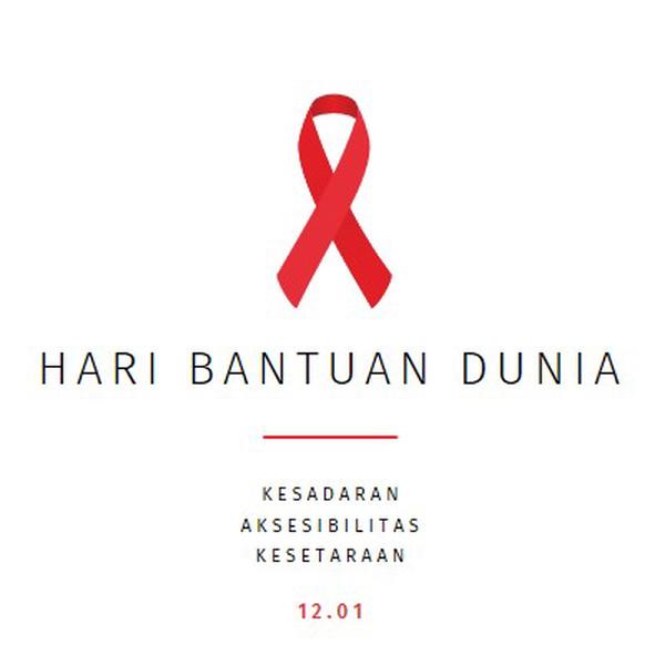 Meningkatkan kesadaran AIDS white modern-simple