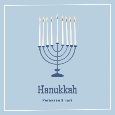 8 hari di Hanukkah blue organic-simple