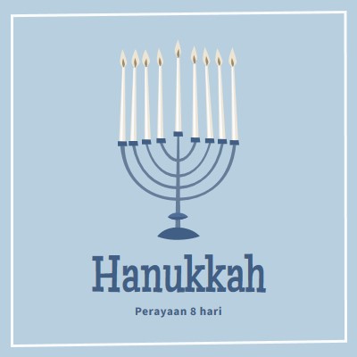 8 hari di Hanukkah blue organic-simple