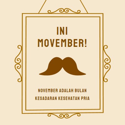 Kumis untuk November brown vintage-retro