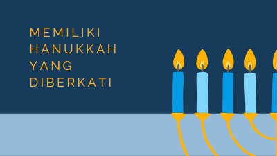 Hanukkah yang diberkati blue modern-simple