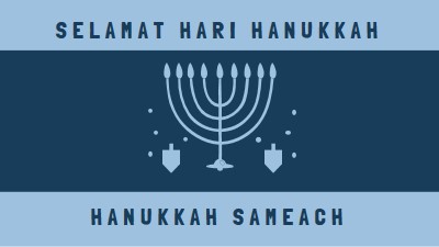 Berkat Hanukkah blue modern-simple